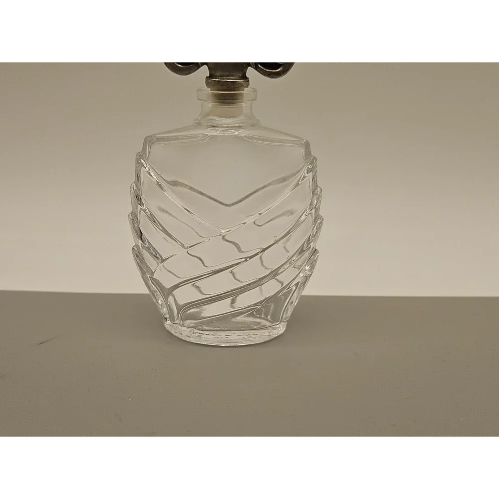 Cristal Bottle Made in France by VCA w/ Floral Top, Empty